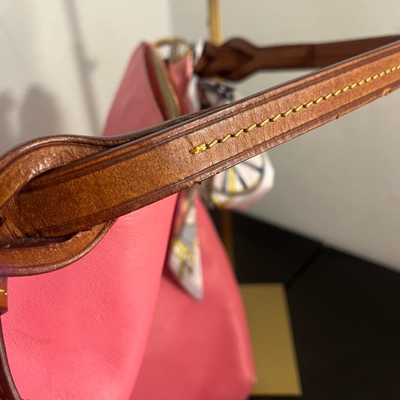 Dooney & Bourke Pink Leather Shoulder Bag with Brown Accents - Picture 12 of 12
